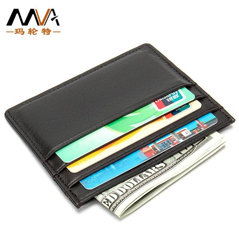 Men's Real Pickup Bag Women's Simple Credit Card Holder Multiple Slots Top Layer Cow Cover Thin Design