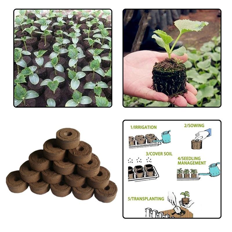2 Stück Torf Pellets Anzuchtstecker Palette Anzuchterde Block Gartenbau Pflanzzubehör