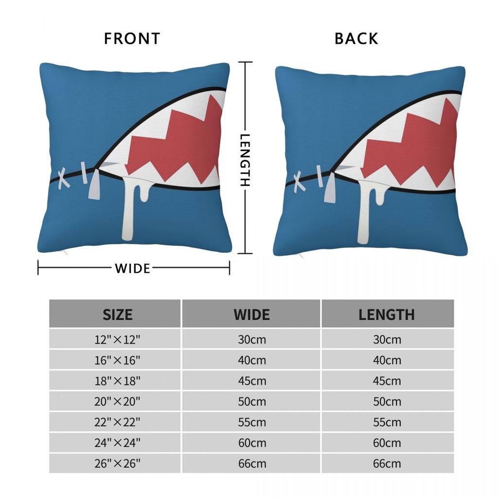 Gawr Gura Shark Mouth Square Pillowcase Cushion Cover Pillow Case Throw Pillow Cover For Home Sofa Living Room