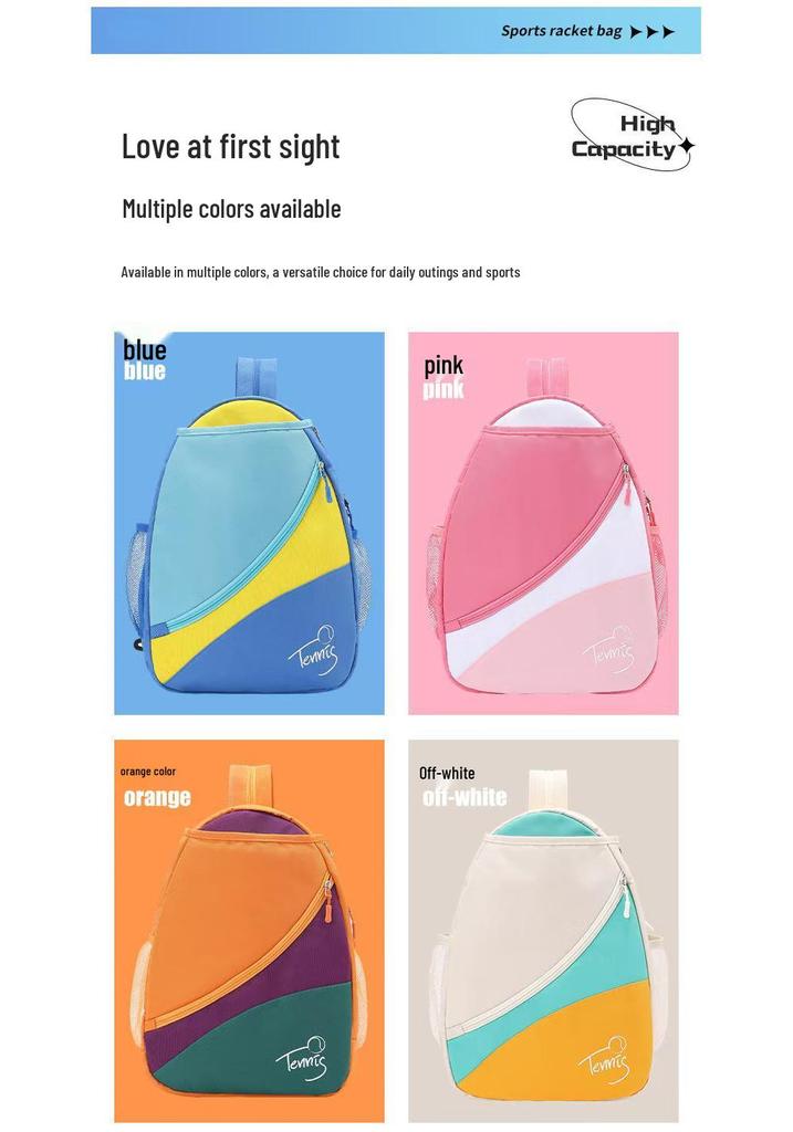 Sac à dos double bretelle pour enfants et housse de protection pour raquette de badminton et de tennis
