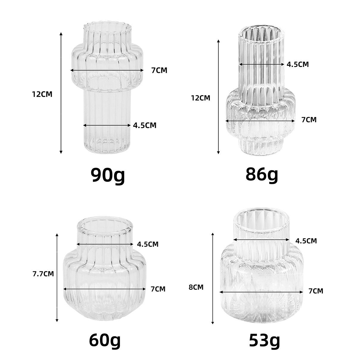 

Transparent Glass Vase: Home Desktop Flower Arrangement Decor Set of 4