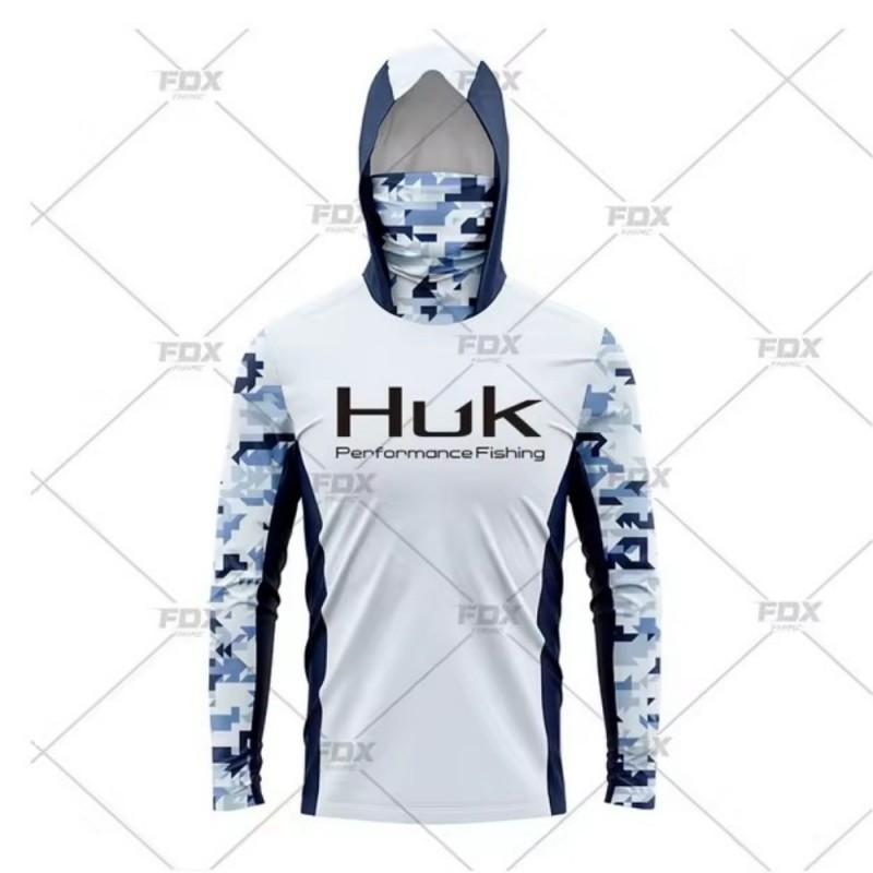 HUK Tuta da Pesca con Cappuccio e Maschera per Sport all'Aperto Leggera Protezione Solare Maniche Lunghe Luya