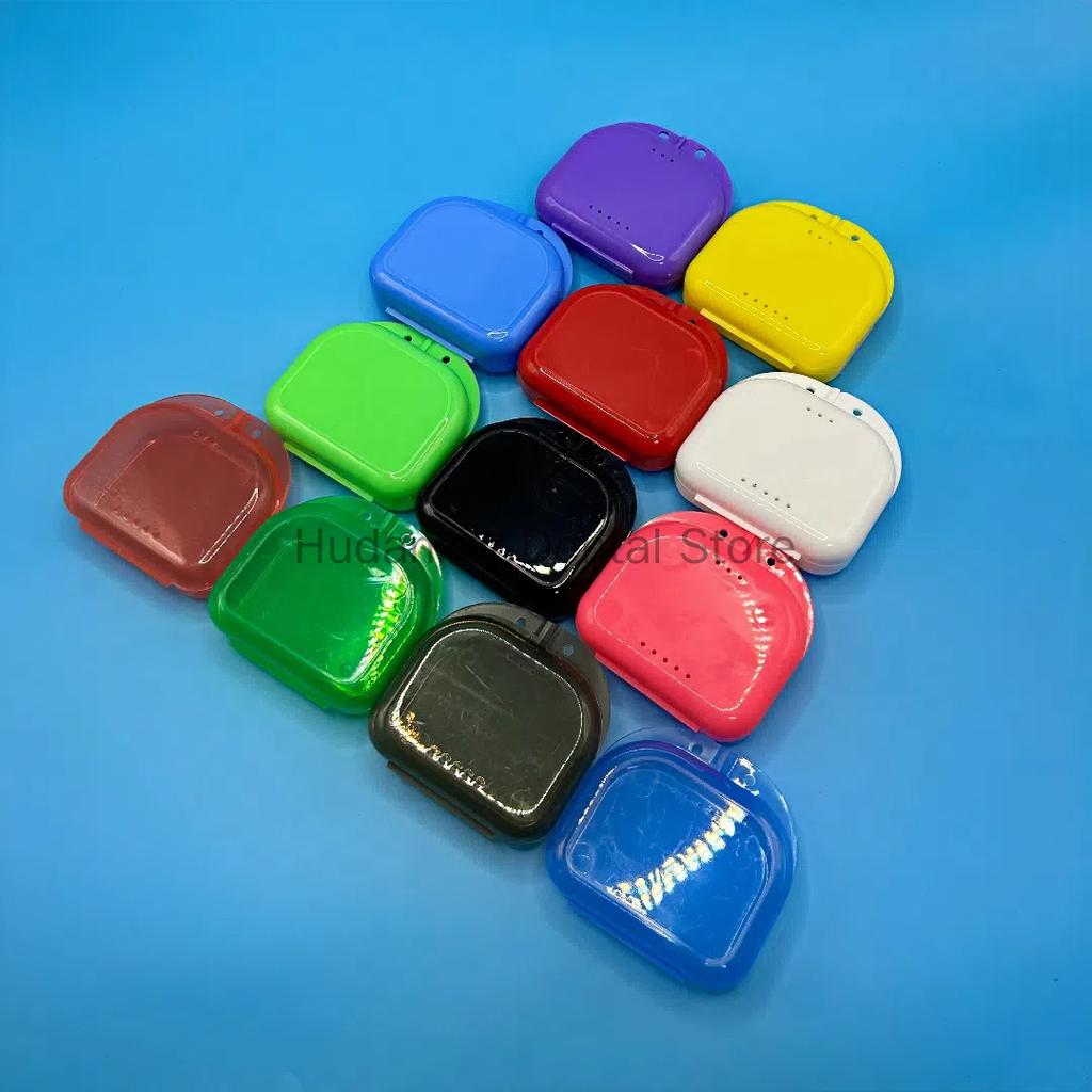 50 Pieces Denture Storage Box Partial Denture Case Orthodontic Prosthesis Teeth Container Boxes Dental Retainer