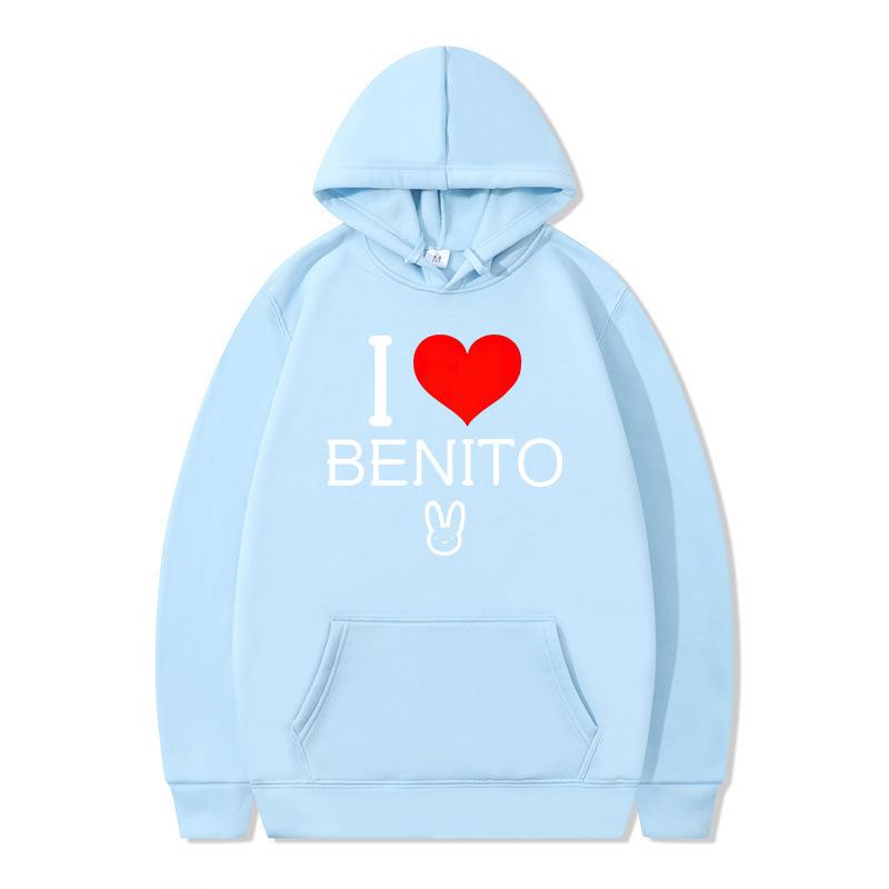 New un verano sin ti bad bunny anime print fashion men's casual hooded sweater