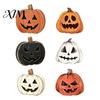 Trick or Treat Decorations 3Pcs Halloween Pumpkin Tabletop Decor, Rustic Face Wooden Block Table Ornaments Ornaments, Farmhouse Desktop Craft for Home
