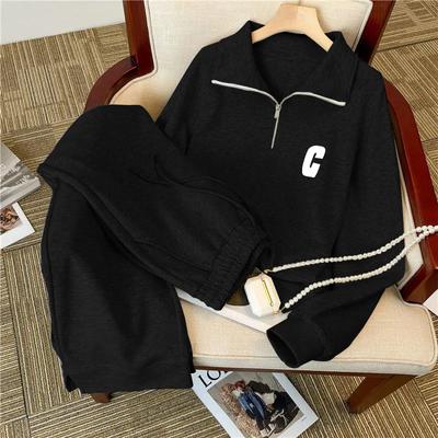 Women's Spring Sports Casual Suit Long-sleeved Loose Sweatshirt + Pants Comfortable Two-piece Set