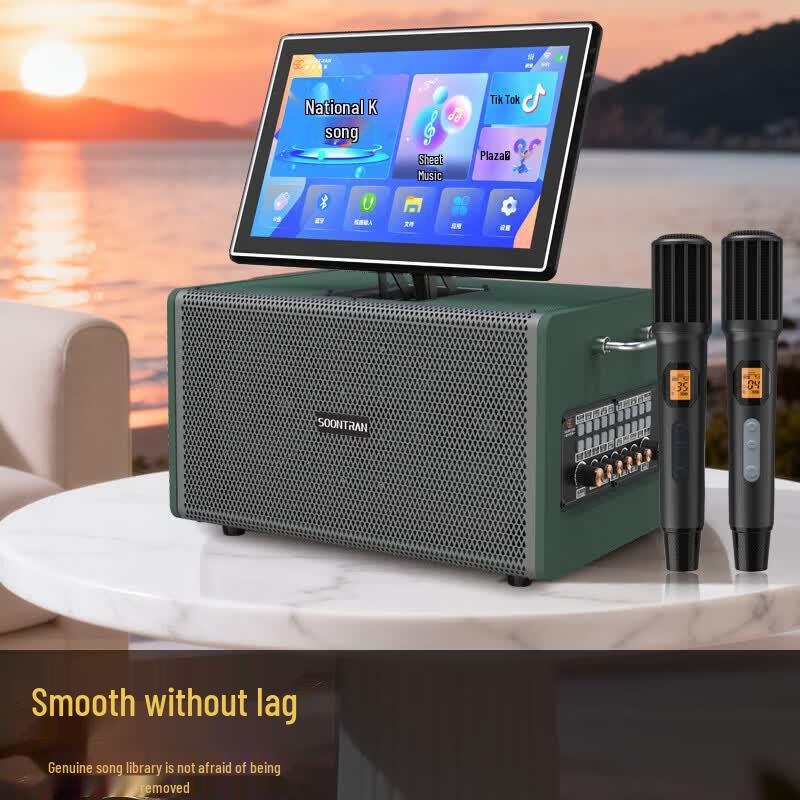 Songchuan International SS1-206 Portable High-Power Outdoor Karaoke & Video Trolley Speaker with Dual Wireless Mics (CN version)