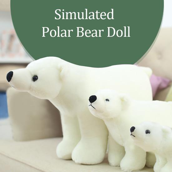 Jucărie de pluș adorabilă Urs Polar Alb Urs Arctic Animal de pluș Păpușă pentru Copil Cadou Drăguț de Ziua de Naștere Crăciun