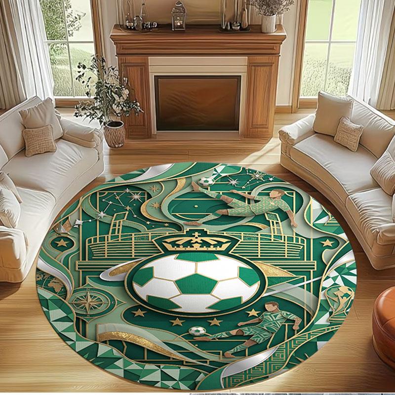 Club Santos Laguna Print Round Rug, Washable Floor Carpet, For Entryway Dorm Laundry Room Office Study, Home Decor Birthday Christmas Gift