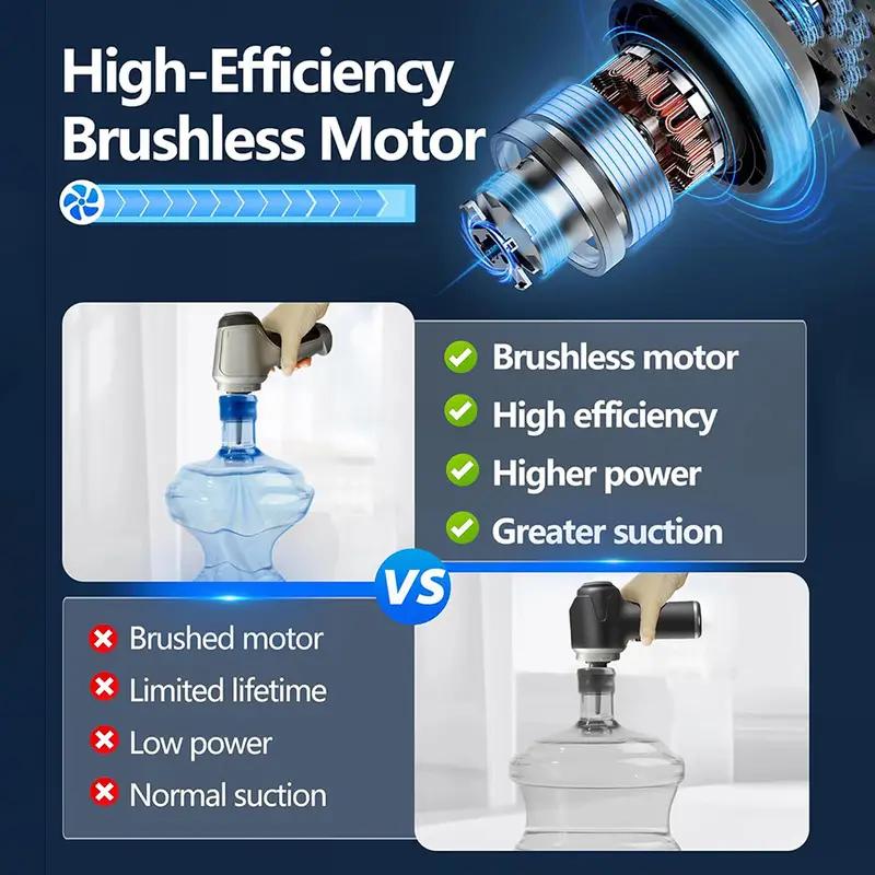 Mini aspirateur de voiture puissant sans fil à batterie au lithium rechargeable - Robot de nettoyage domestique sans fil avec brosse à épousseter, intégration de soufflage et d'aspiration