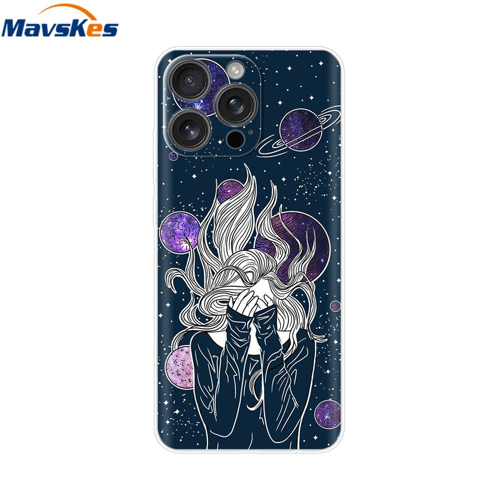 For iPhone 16 Pro Case 16 Plus Lovely Heart Soft Silicone TPU Painted Phone Cases for Apple iPhone16 Pro Max Cover Shell New Bag