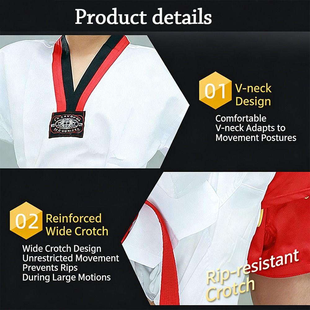 White Taekwondo Uniforms Long Sleeve Judo Dobok Fashion WTF Karate Uniform  Practice