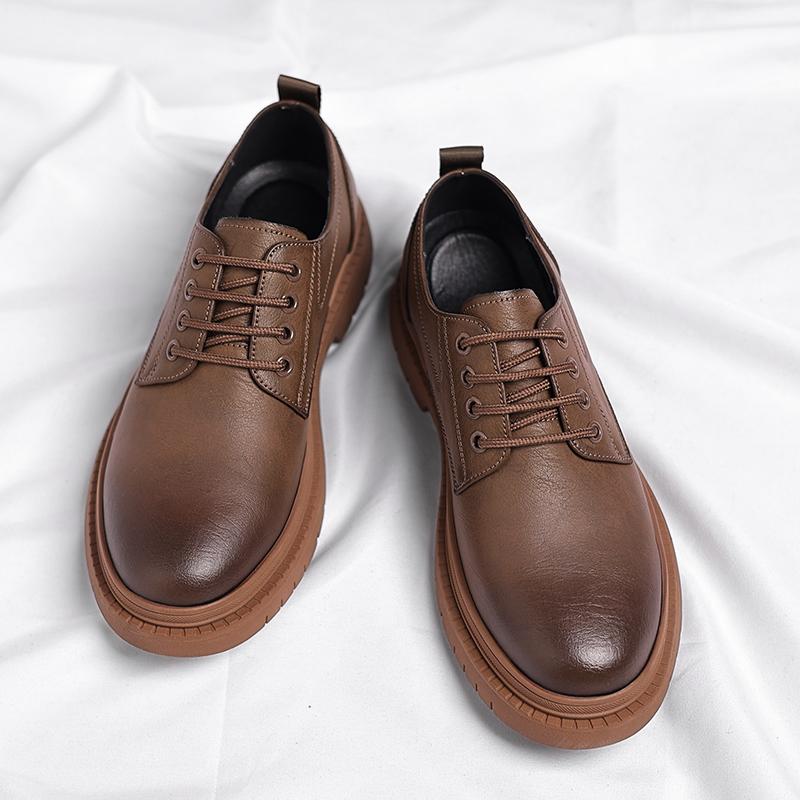 Fashion High luxury men's leather shoes Handmade and minimalist styles Office and leisure business Retro black brown adult shoes