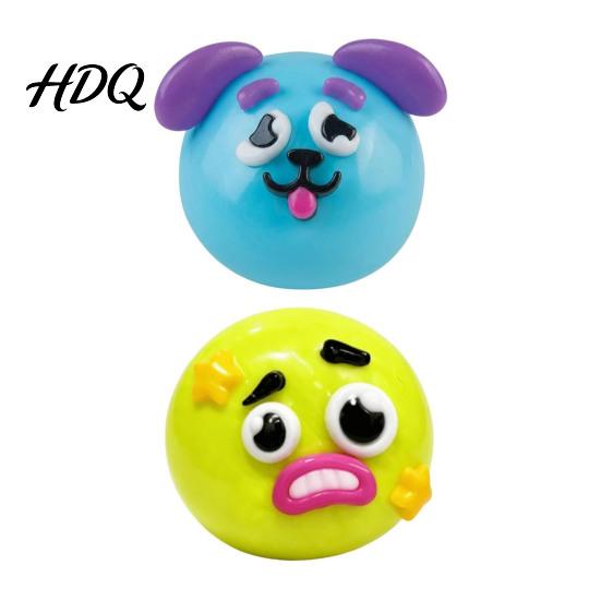Sensory Stress Toy 1/2/5Pcs Dog Face Squeeze Toy Moldable Slow Rise Cartoon Expression Relaxation Hand Ball Relaxing Anxiety Relieving Fidget