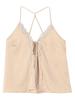 Caranciel Machine Washable Satin Lace Open Front One Size Camisole, Women's, 611810001, Beige,
