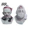 Professional Haunted House Gear Halloween Upside Down Demon Latex Full Face Mask, Scary Alien Cosplay Eye-catching Prop Headgear, Creepy Costume