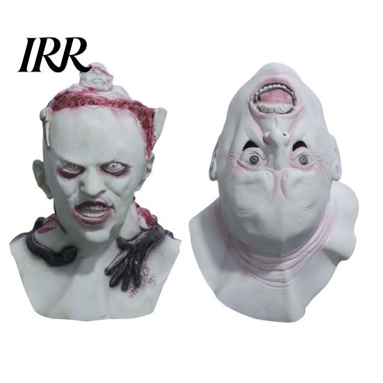 Professional Haunted House Gear Halloween Upside Down Demon Latex Full Face Mask, Scary Alien Cosplay Eye-catching Prop Headgear, Creepy Costume