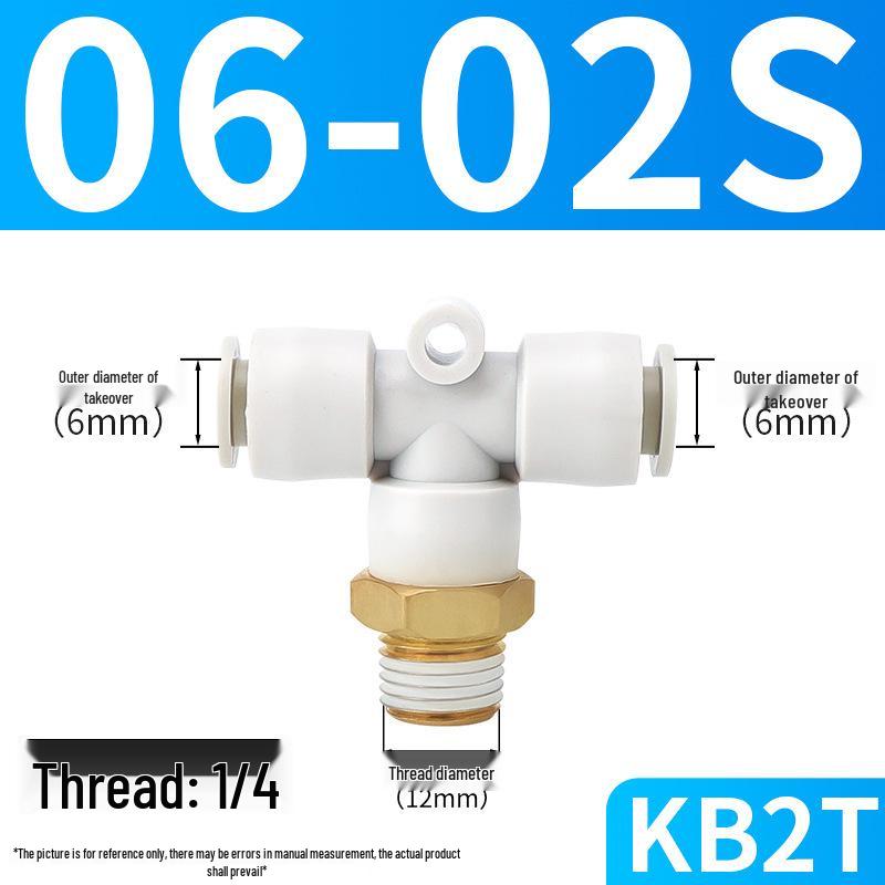 SMC KB2T Series Three-Way Male Thread Pneumatic Quick Connector for 4-16mm Air Hose
