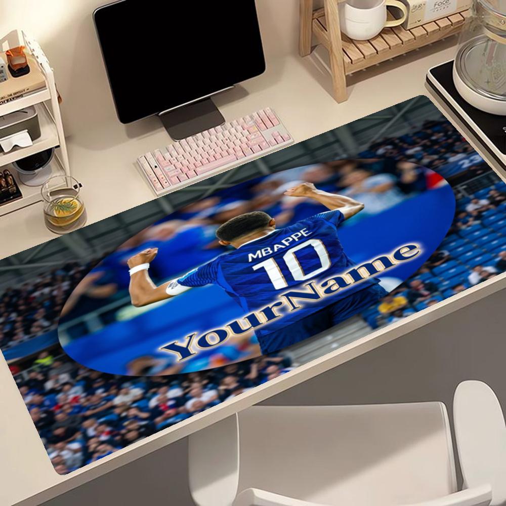 Mbappe Customizable Name Mouse Pad Gamer Mousepad Desktop Mouse Pad Nonslip Rubber Base Office Desk Accessory
