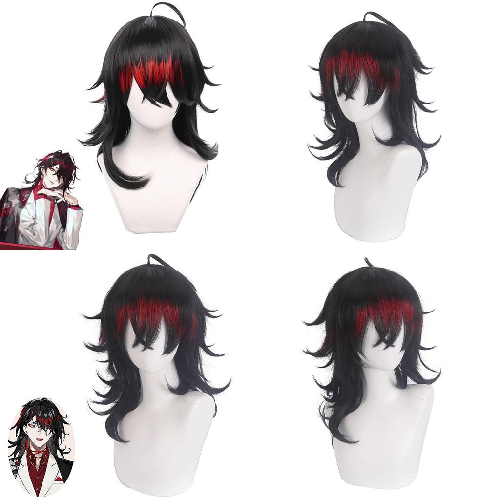 Vox Akuma Cosplay Wig Long Black Hair With Stunning Gradient Red Highlights