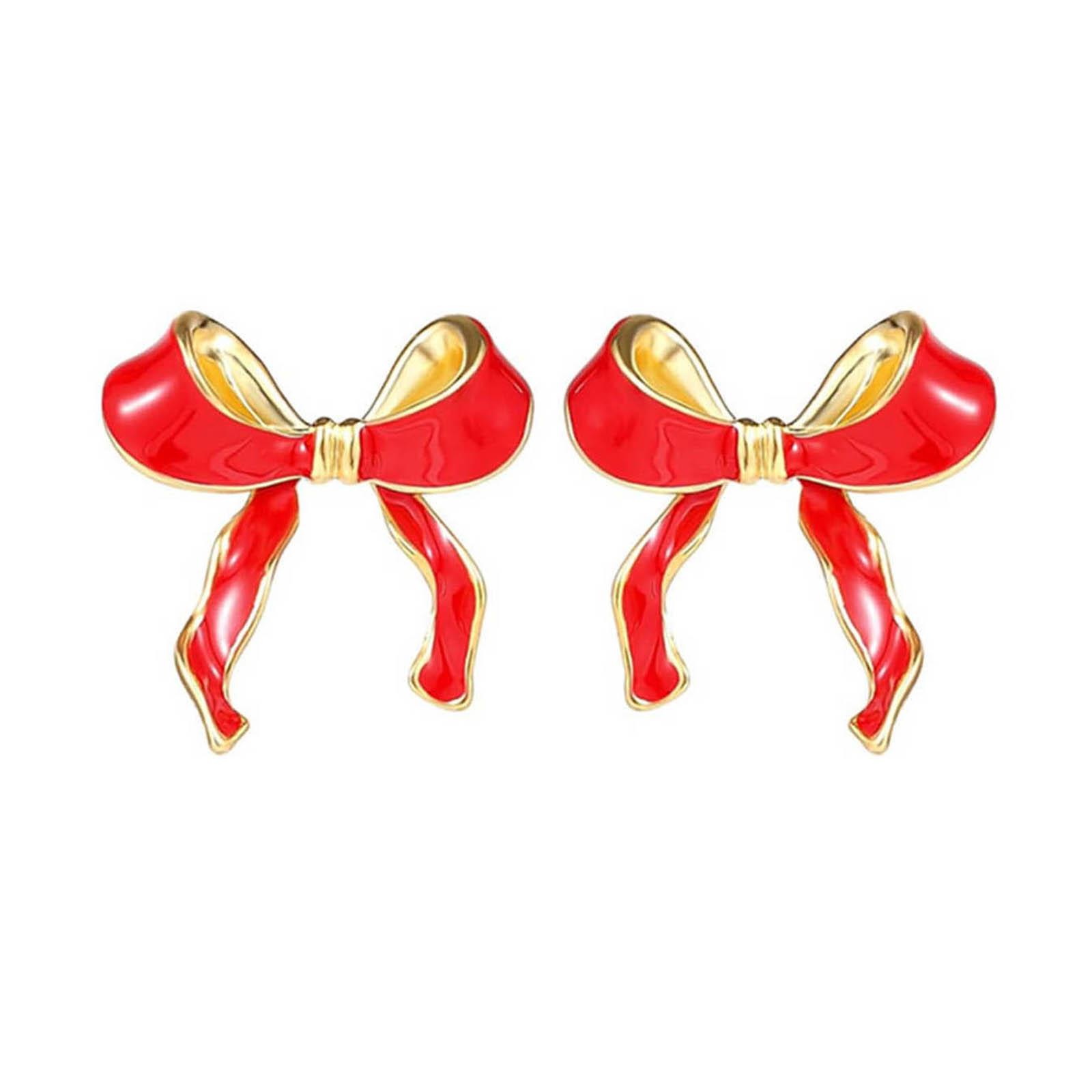 

Минималистичные ювелирные изделия из эмалированной ленты, простой аксессуар с узлами-бабочками для повседневной носки, элегантные аксессуары-гвоздики в форме банта