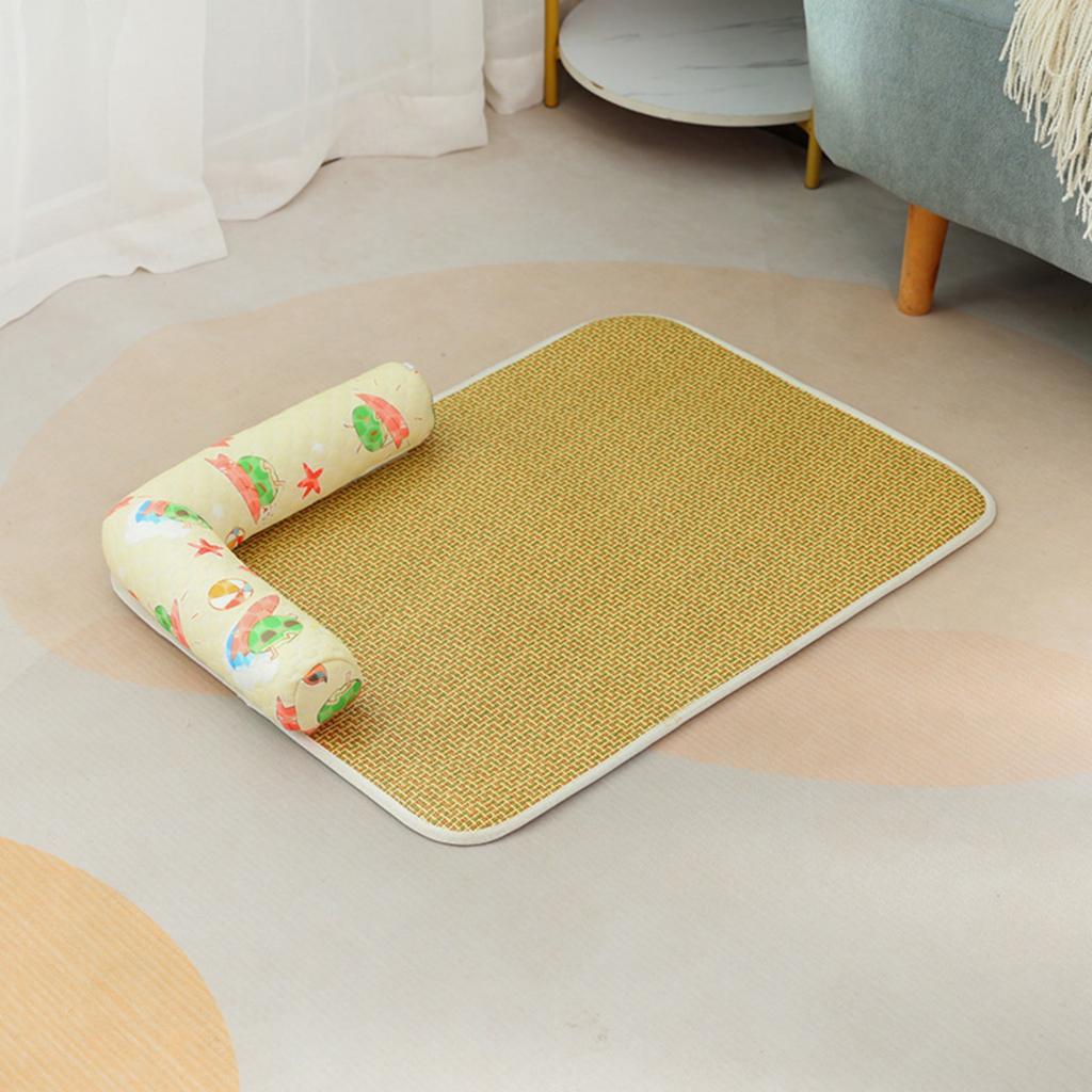 Summer Pet 5040 Cm - Breathable Natural for Dogs and Cats, Wicker Pet Bed Pad for Crate or Floor
