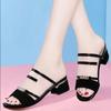 Ladies Shoes 2025 Summer Modern Slippers Women Outdoor Fashion Metal Decoration Med Heel Women's Elegant Open Toe Dress Sandals