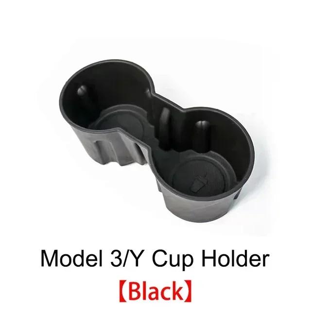 New For Tesla Model 3/Y Center Console Water Cup Holder Limiter Premium TPE Sleeve Pad with Storage Function Accessory