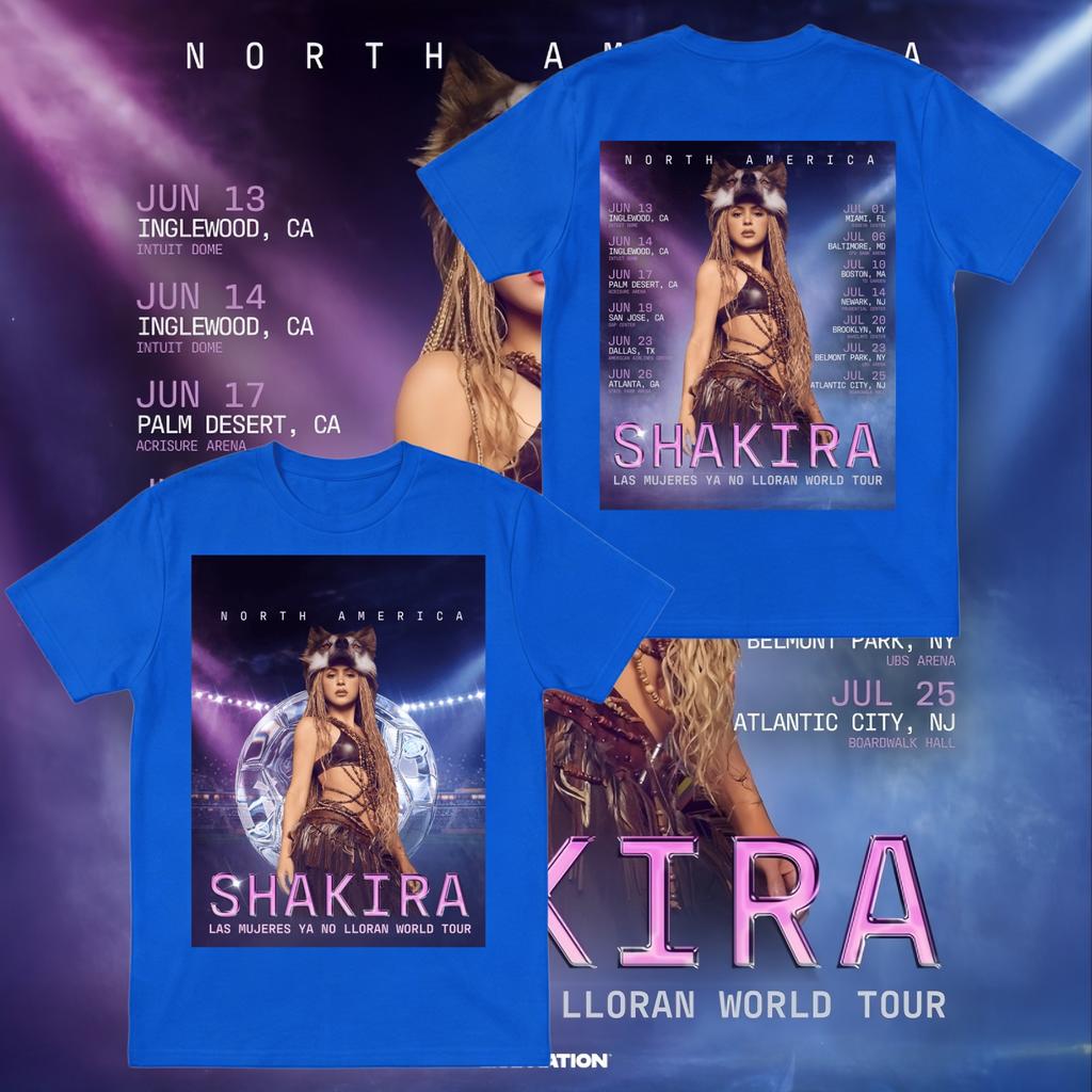 Shakira Merchandise 2026 World Tour Pop Unisexs TShirt Unisex ONeck 100 Cotton Short Sleeve Y2k Oversized Women Tee for Fans