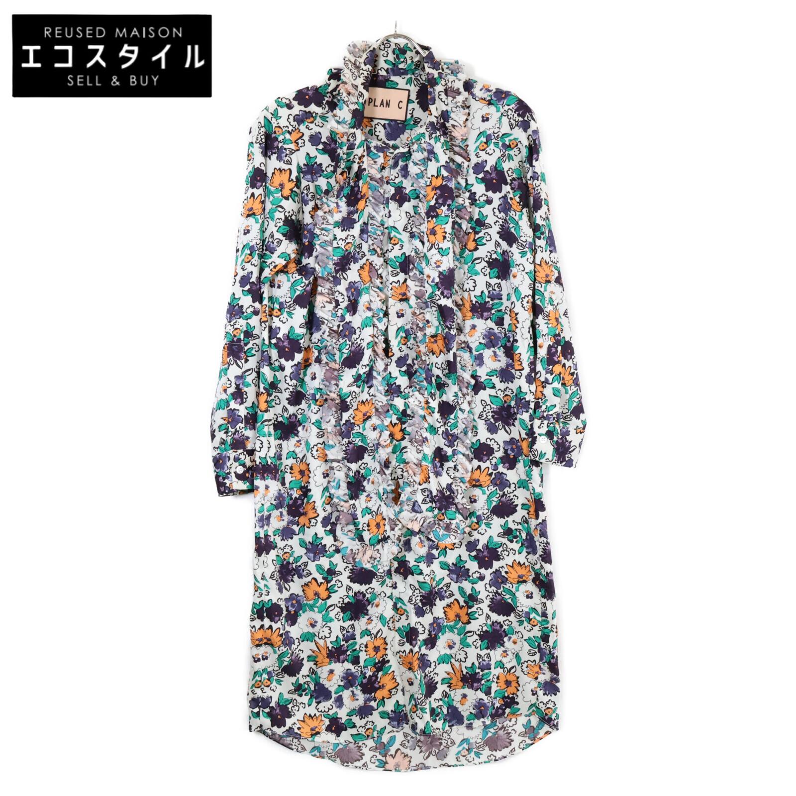 

Plan C ABCAB64VZ8TP060 Flower frill bow tie long sleeve dress 38 White / multicolorUsed