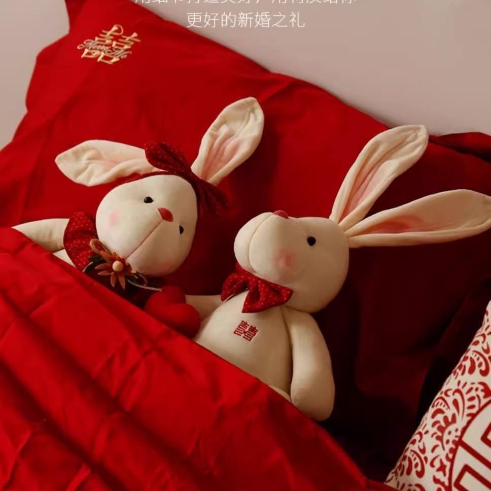Adorable Rabbit Plush Dolls Couple Wedding Decorative Cushions For New Home Gifts