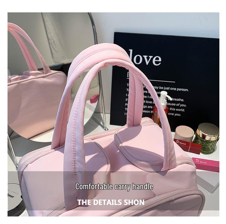 Women's 2025 Multi-Functional Cross-Border Handbag: Large Capacity Fashion Cosmetic & Toiletry Bag with Portable Partition Storage.