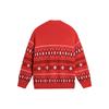 Li Ning Diamond Color Block V-Neck Button Long Sleeve Knit Sweater Men tops Crimson-Red AMBT249-3