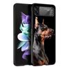 Doberman Dog Hard PC Phone Case For Samsung Galaxy Z Flip 7 6 5 4 Black Cover For Galaxy Z Flip 3 Foldable Fundas Shell Capa Bag