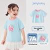 JELLYBABY Girls' Strawberry Print Color Block Short Sleeve T-Shirt