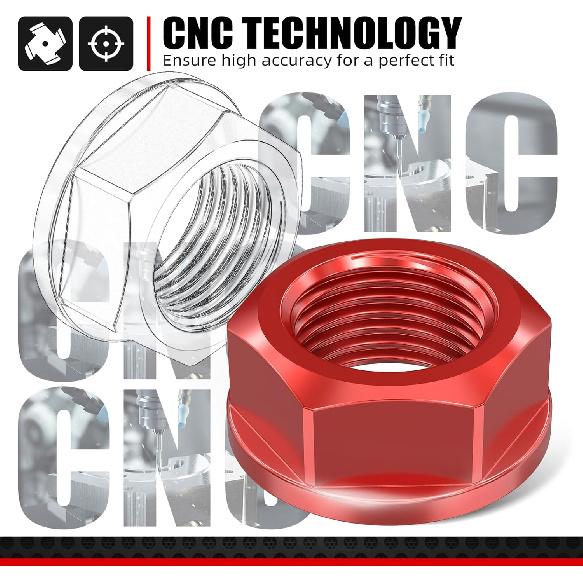 NICECNC M16XP1.5 Front Axle Shaft Lock Nut Dirt Bike Compatible with Honda CR125R CR250R 02-07 CRF250R 04-21 CRF450R 02-21 CRF250RX 19-21 CRF450RX