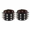 2pcs/set Adjustable Punk Goth Bracelet Wide PU Leather Bangle Leopard Wristband  Harajuku
