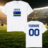 Curaçao Nationaal Voetbal Gepersonaliseerd Naam Nummer T-shirt Unisex Gepersonaliseerd Doe-het-zelf 2026 Voetbal Tour Wedstrijddag Fan Streetwear Tee
