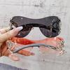 Y2k Rimless Sunglasses Women Stylish Gradient Lens Outdoor Shades Trendy Luxury Brand Design Metal Frame Eyewear Goggle