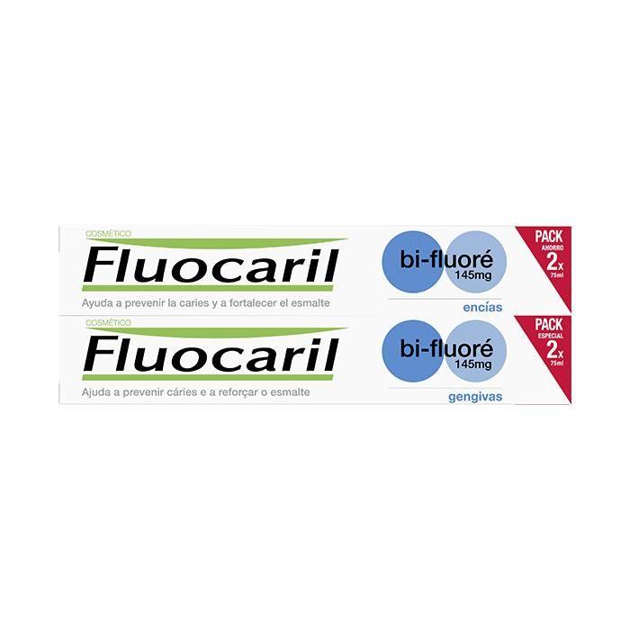 Zahnpasta - FLUOCARIL - Bi-Fluorid 145mg - Pack mit 2 x 75ml - Schutz des Zahnfleisches - Sofortige Frische