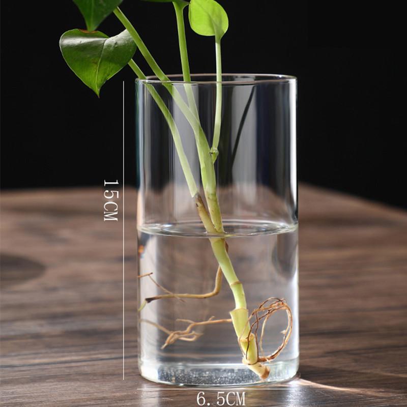 Klare Blumenvase, Hydrokulturvase aus Glas, Vase aus Borosilikatglas, Zylinderförmige Blumenvase, Kerzenhalter, Hochzeit, Heimdekoration