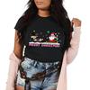 Merry Christmas Santa Claus Elk cartoon print Tshirt short sleeved round neck versatile Womens Tshirt