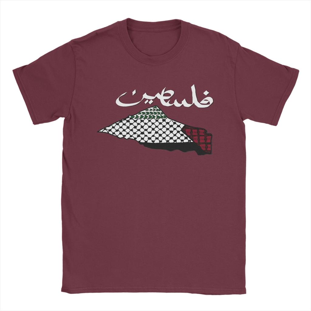 Vintage T Shirt Summer Echoes of Palestine Arabic Calligraphy Hip Hop TShirts Cotton Tee Shirt for Unisex Y2K Short Sleeve Tees