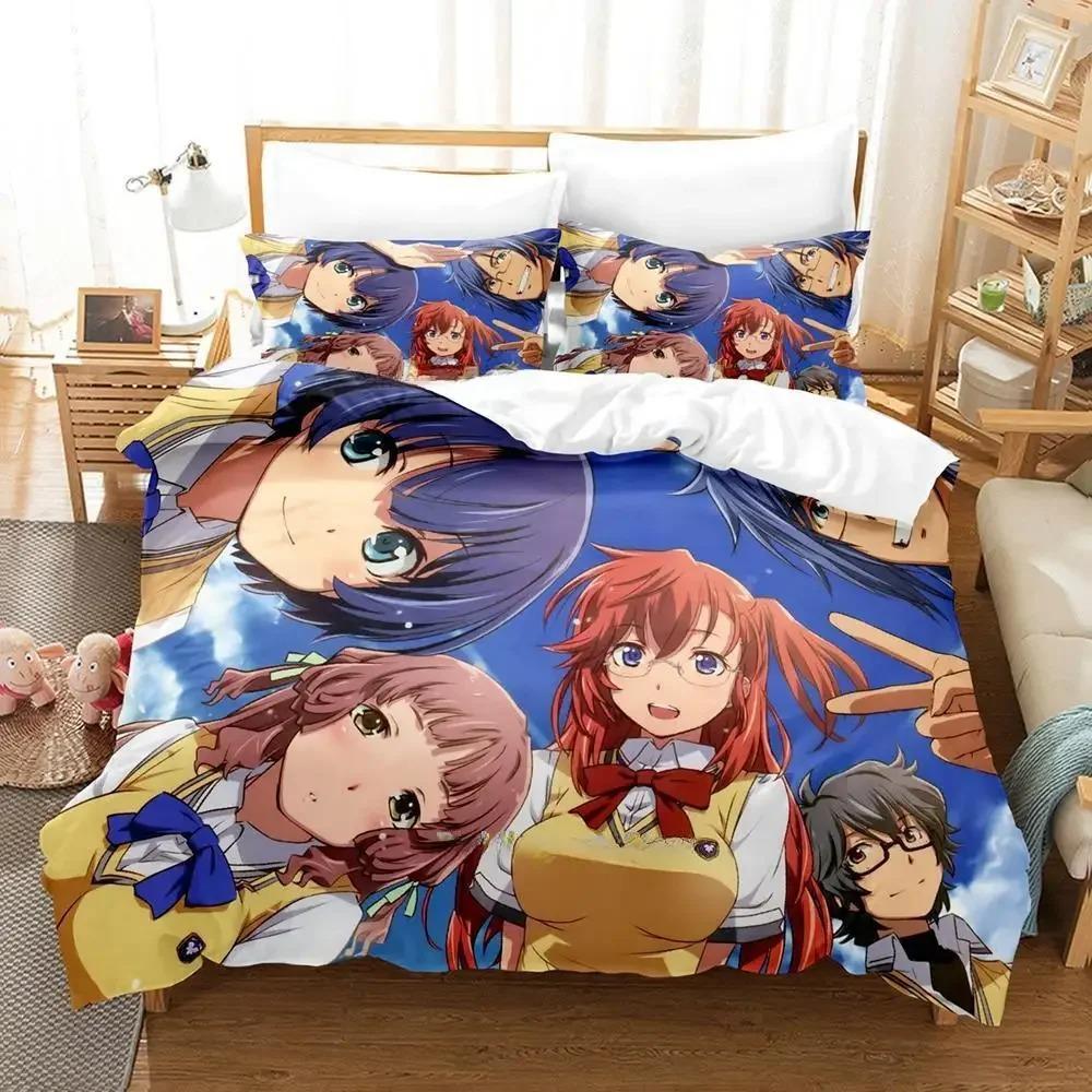 

Новый Кавайный Набор Постельного Белья Waiting in the Summer Мультяшный Аниме трехпредметный набор Взрослый Детский Спальня Пододеяльник Комплекты Полуторный комплект постельного белья EU Single 135x200cm