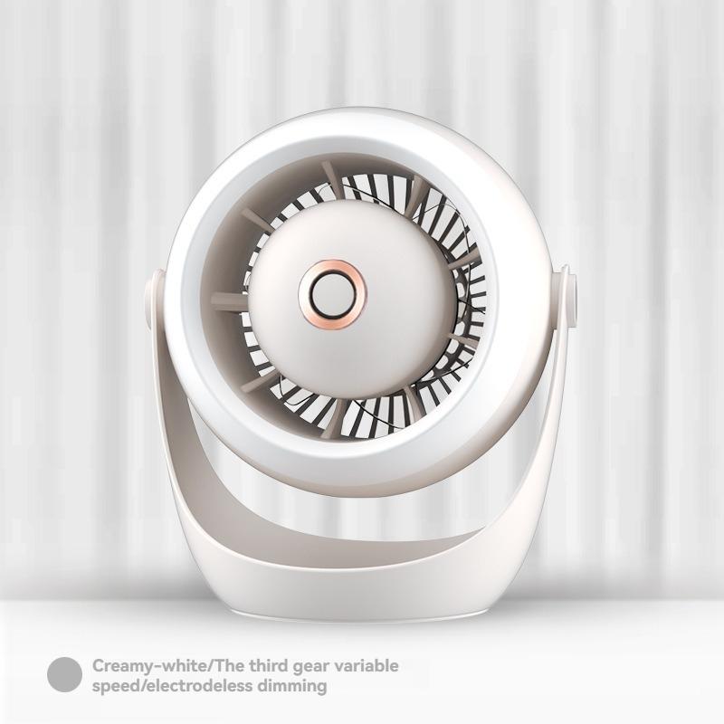 Wall Mounted Desktop Turbo Fan Outdoor Night Light Small Fan Portable USB Rechargeable Lighting Electric Fan