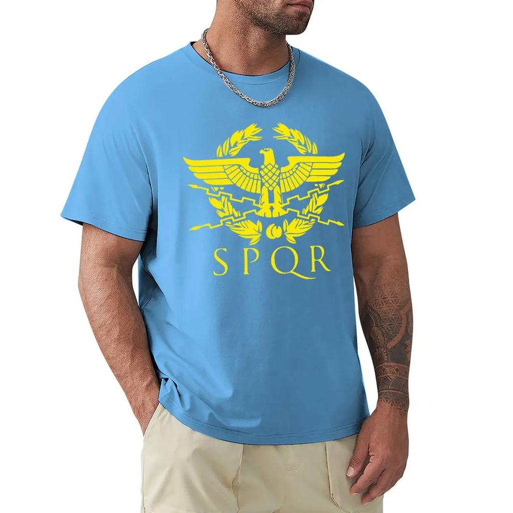 New Arrivals 2024 Vintage Spqr Eagle Rome Latin Cool Retro Red Print Men's Tee Shirt 100% Cotton Short Sleeve Tees