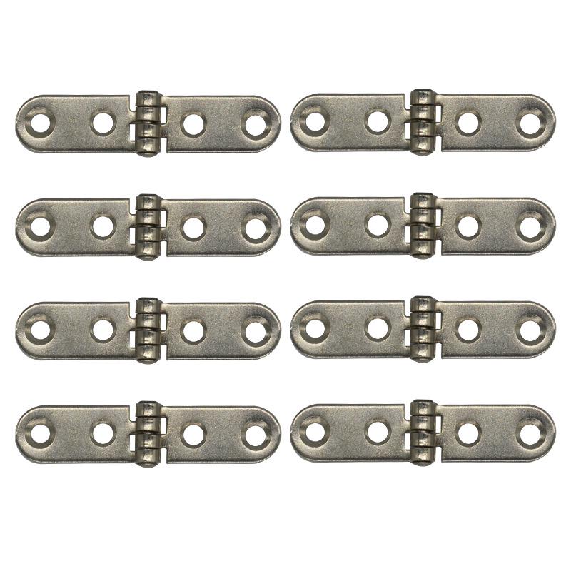 8-Piece 64mm Retro Colored Plating Foldable Cabinet Hinges for Wooden Box Furniture