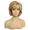 Synthetic Natural Blonde Wigs Short Bob Hair Daily Party Wig for Women Natural Wave Style Mommy Wig with Bangs Elegant Female