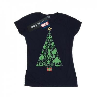 Womens/Ladies Avengers Christmas Tree Cotton T-Shirt