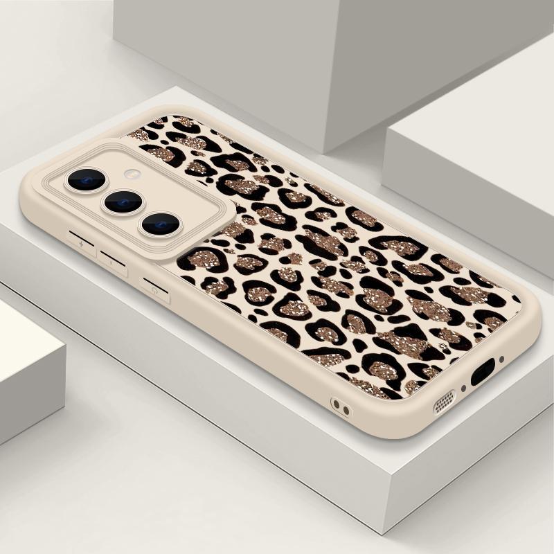 Brown Leopard Print Phone Case For Samsung Galaxy A17 A56 A16 A55 A15 A25 A36 A26 5G S25 Edge S23 S24 Ultra S24 S25 FE TPU Cover